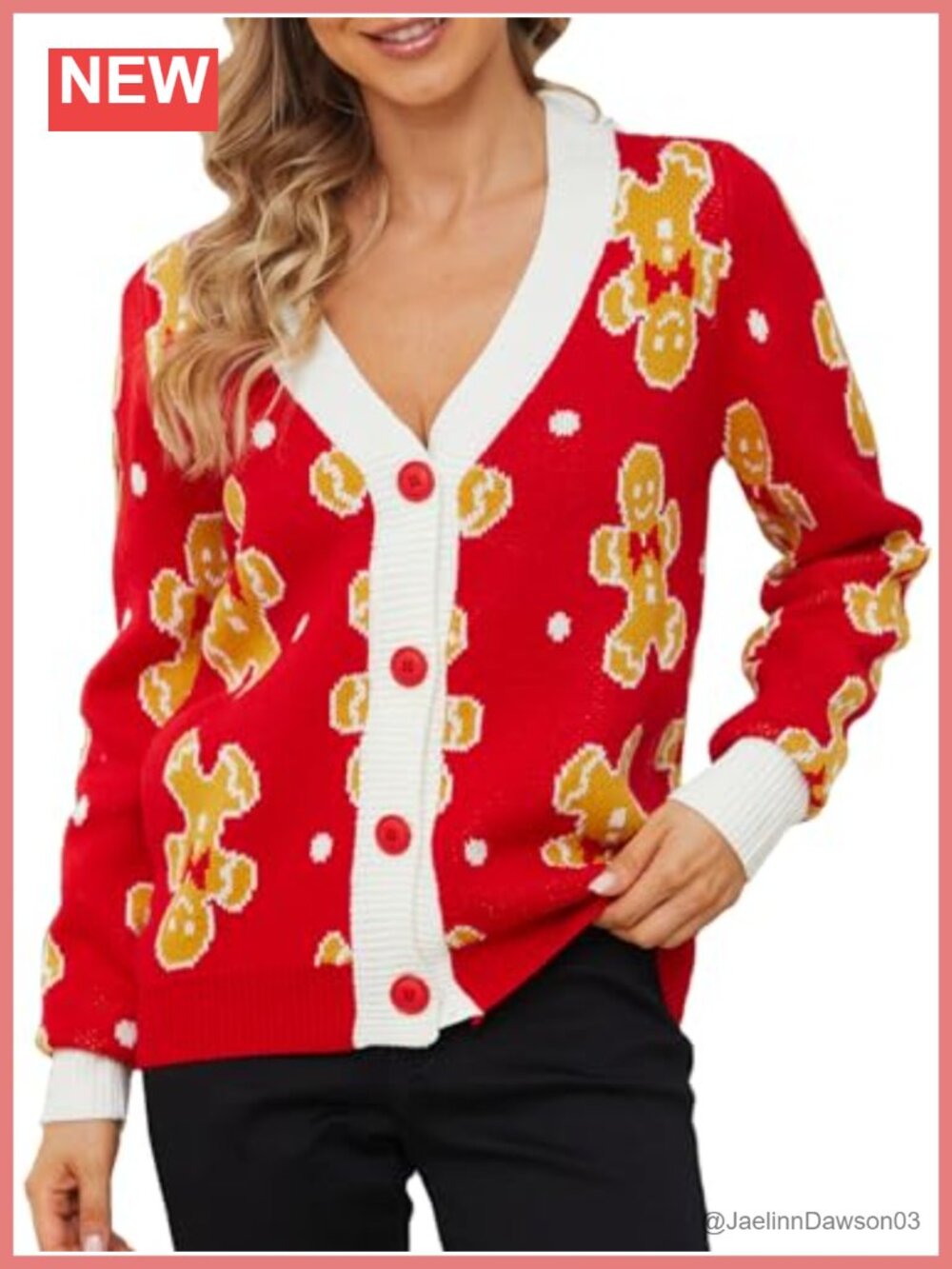 Classic V Neck Button Down Cardigan Sweater with Fun Patterns and Animals